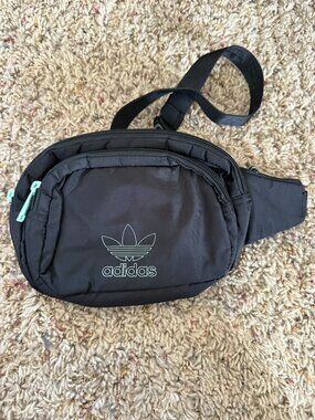 Adidas Originals Black Waist Pack 100% Recycled Polyester Adjustable Crossbody
